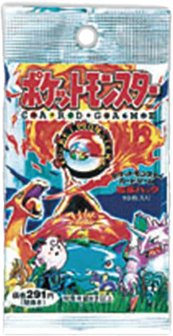 First-expansion Japanese pack with a large red wordmark and several Pokémon filling a colorful scene.
